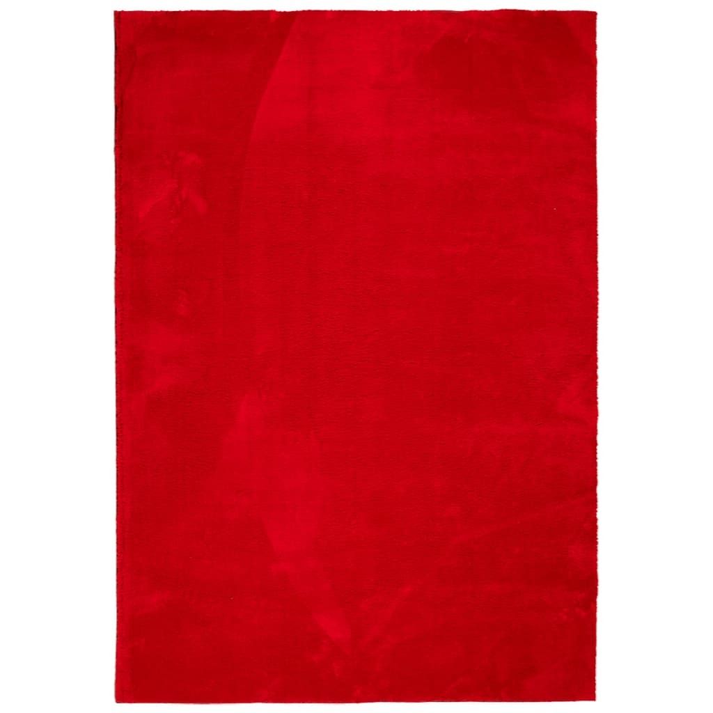 Teppich HUARTE Kurzflor Weich und Waschbar Rot 160x230 cm