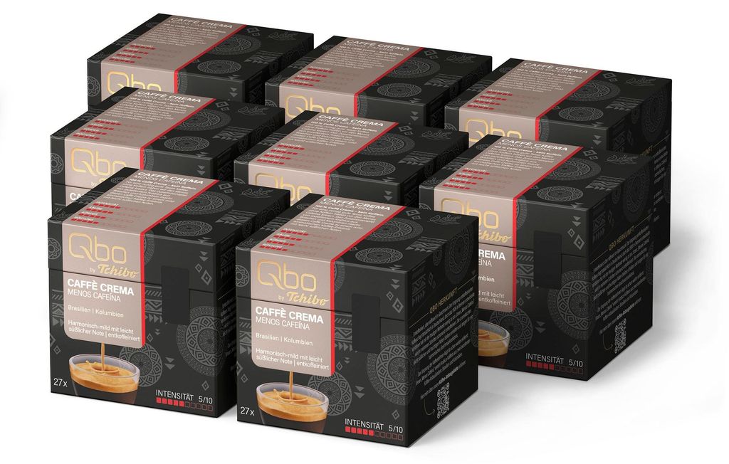 Tchibo Qbo Caffè Crema Menos Cafeína Premium Kaffeekapseln, Produktbild 