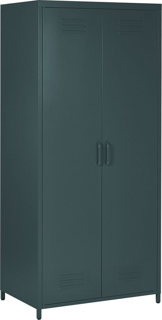 BELIANI Kleiderschrank Dunkelgrau Metall 76 x 50 x 171 cm mit 2 Türen 3 herausnehmbaren Fächern und Kleiderstange Wohnzimmer Schlafzimmer Flur Büro
