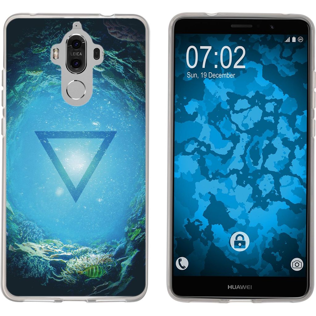 PhoneNatic Case kompatibel mit Huawei Mate 9 Silikon-Hülle Element Wasser M4