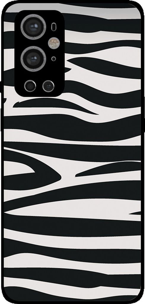Smartphonica Phone Case Geeignet für OnePlus 9 Pro mit Zebra druck - TPU zurück Abdeckung Fall Zebra-Design - Schwarz Weiß