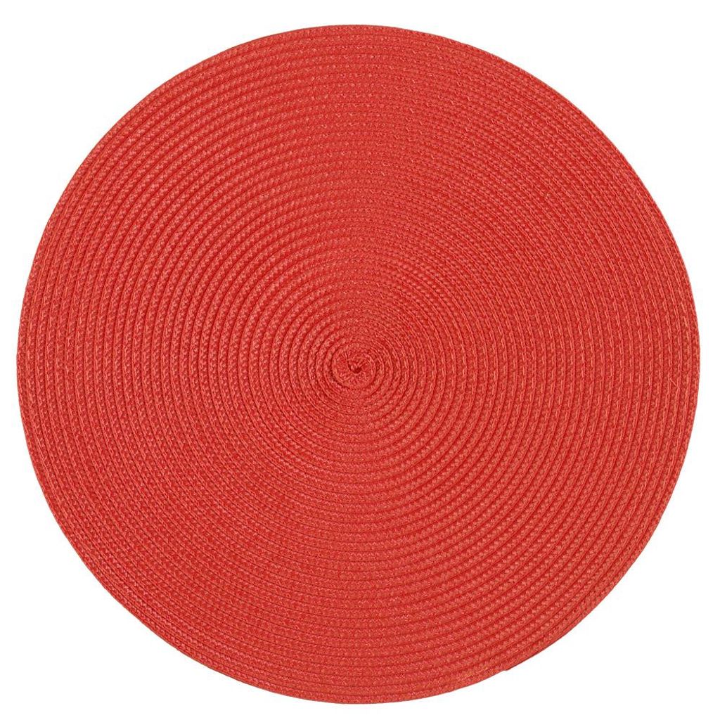 Platzset Polypro Rot rund ca. 35 cm Ø abwaschbar Tischset Platzdeckchen