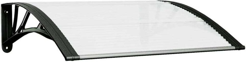 vidaXL Auvent de porte noir et transparent 80x75 cm Image du produit 