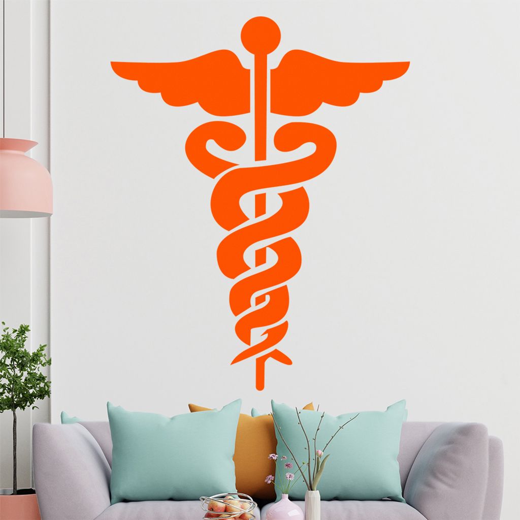 hauptsachebeklebt KIWISTAR Äskulapstab - Medizin Apotheke Wandtattoo in 6 Größen - Wandaufkleber Wall Sticker - Dekoration, Küche, Wohnzimmer, ...