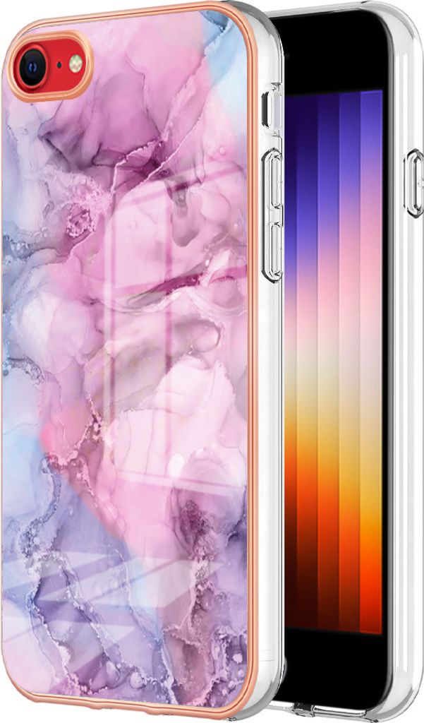 iPhone SE 2022/2020 Hülle, Muster Dünn TPU Silikon Stoßdämpfer Bumper Schutzhülle für iPhone SE 2022 / iPhone SE 2020 /iPhone 8/iPhone 7 Pink