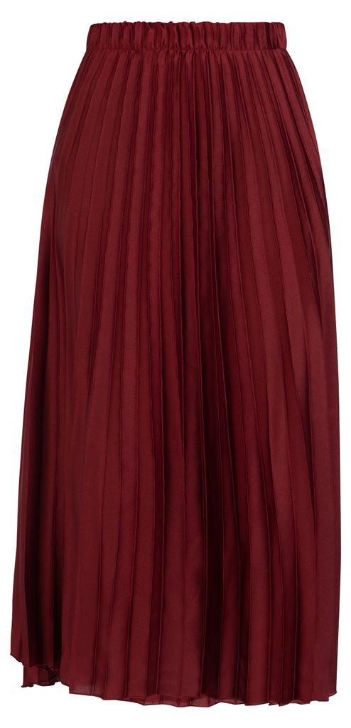 Damen Faltenrock, fließend, aus Italien, Farbe Rot, Konfektionsgröße XL