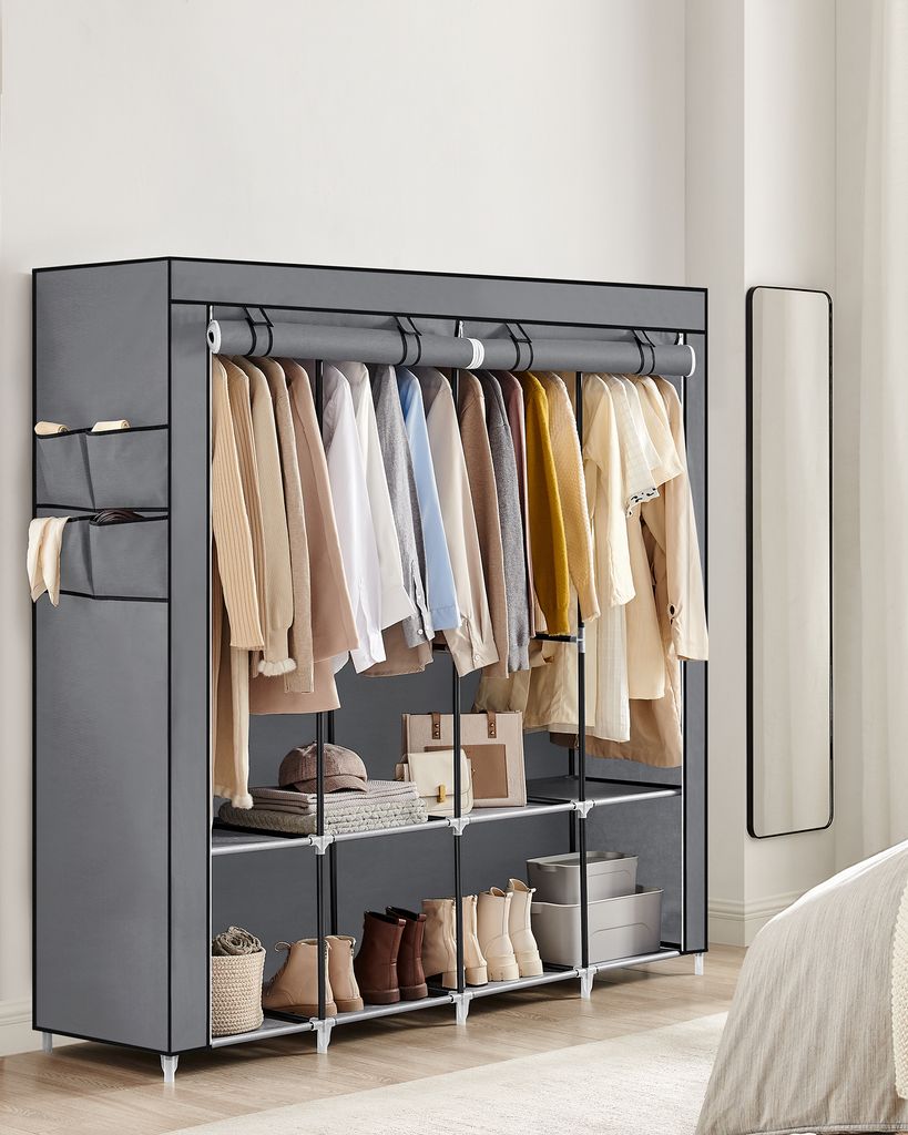 SONGMICS Kleiderschrank, mit 2 Kleiderstangen, faltbar, Produktbild 