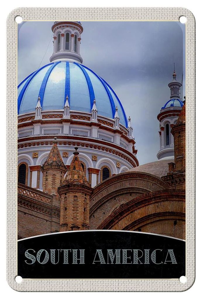 Blechschild Reise 12x18cm Süd Amerika Architektur Gebäude Schild