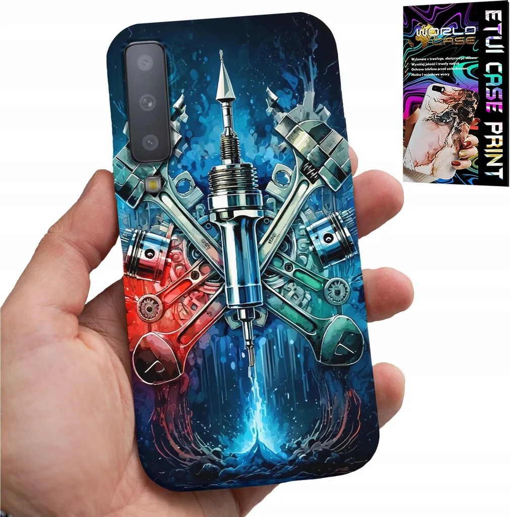 Offerta Cover Samsung A7 2018 Motore Meccanico Vetro - Protezione 360