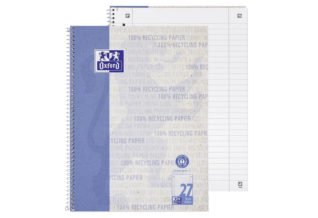 Oxford 400158972 Oxford Collegeblock "Recycling", DIN A4+, Image du produit 