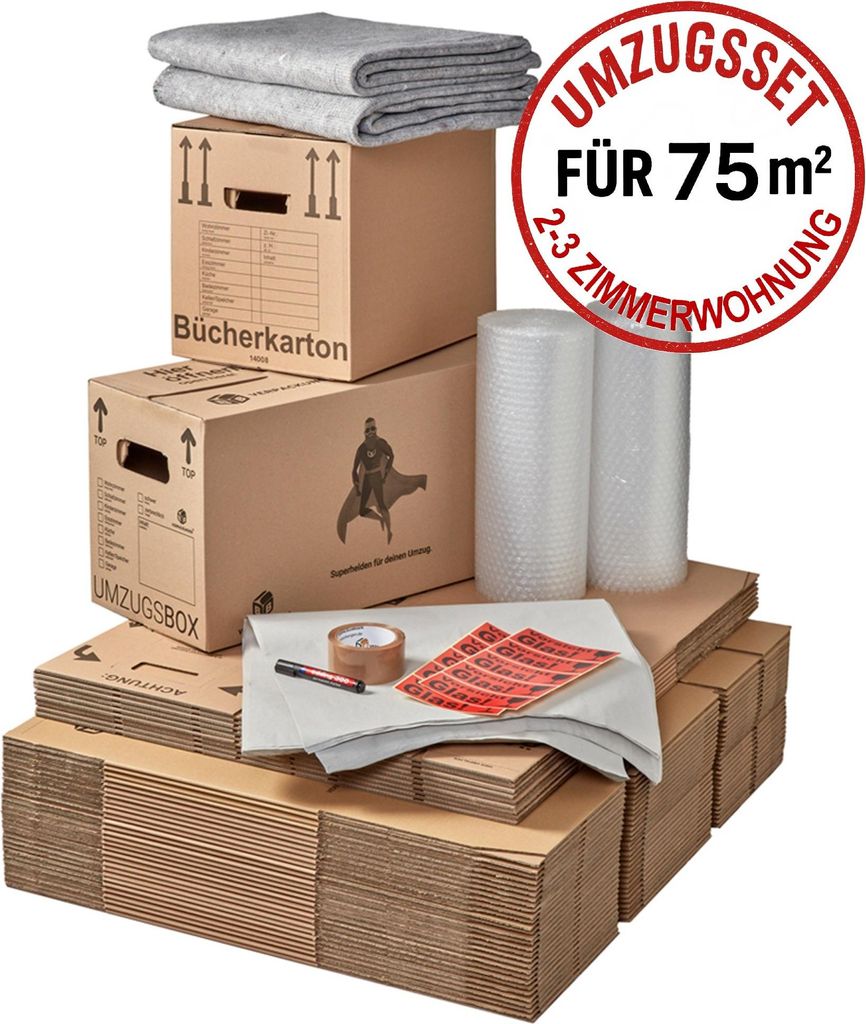 Umzugskomplettpaket 2 bis 3 Zimmer-Wohnung 75 m² (40x Produktbild 