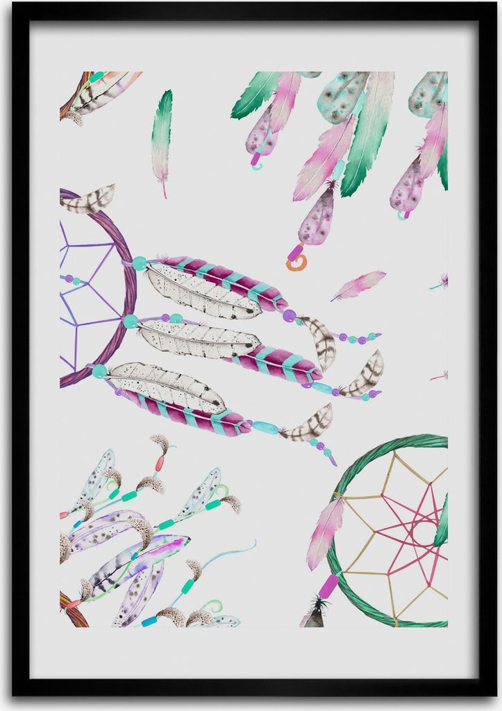 Bild - Bilderrahmen - 50 cm x 70 cm - MDF - Rahmen - Wandkunst Traumfänger