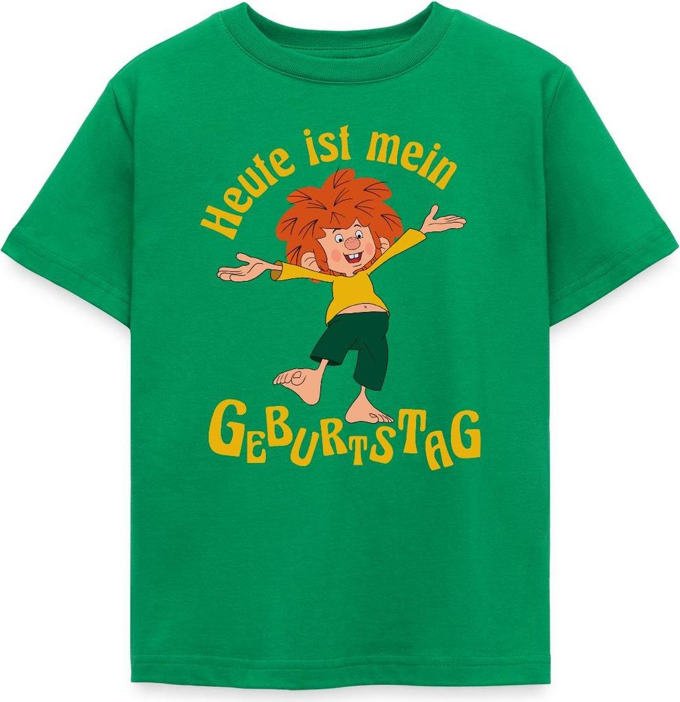 Spreadshirt Pumuckl Mit Spruch Heute ist Mein Geburtstag Kinder T-Shirt, 122/128 (7-8 Jahre), Kelly Green