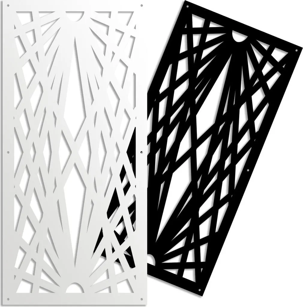 LASER - Pannello in PVC traforato - Parasole 50x150 cm bianco