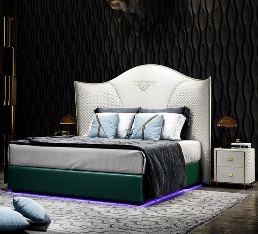 Design Luxus Doppel Hotel Bett Schlafzimmer Modern Holz Möbel Polster