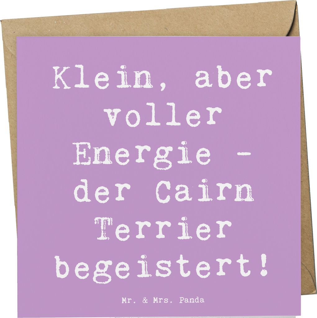 Mr. & Mrs. Panda Glückwunschkarte Spruch Cairn Terrier - Lavendeltraum - Geschenk, schottische Hunderasse, Klein aber voller Energie, Energiereich...