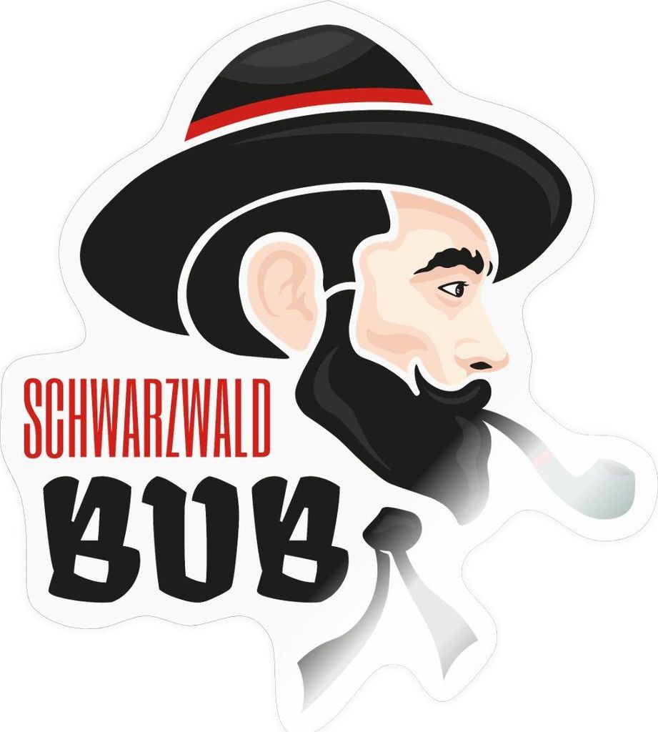 Spreadshirt Schwarzwaldbub Karl Schwarzwald Geschenk Sticker Aufkleber, 10 x 10 cm, Transparent glänzend