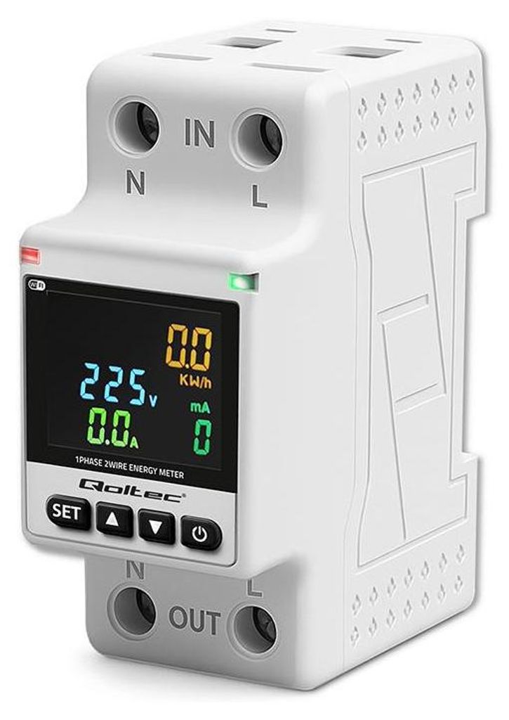 Qoltec Energieverbrauchsmessgerät, einphasig | Produktbild 
