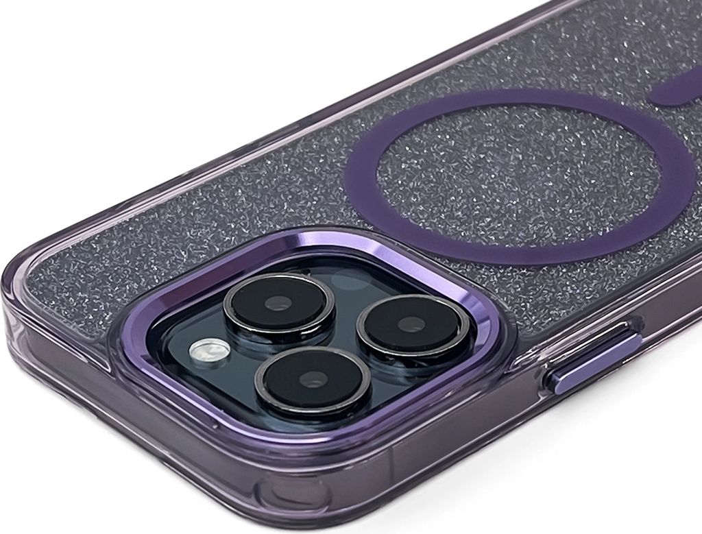 Glitter Case kompatibel mit MagSafe Glitzer Handyhlle kompatibel mit iPhone 16 Pro Rosa