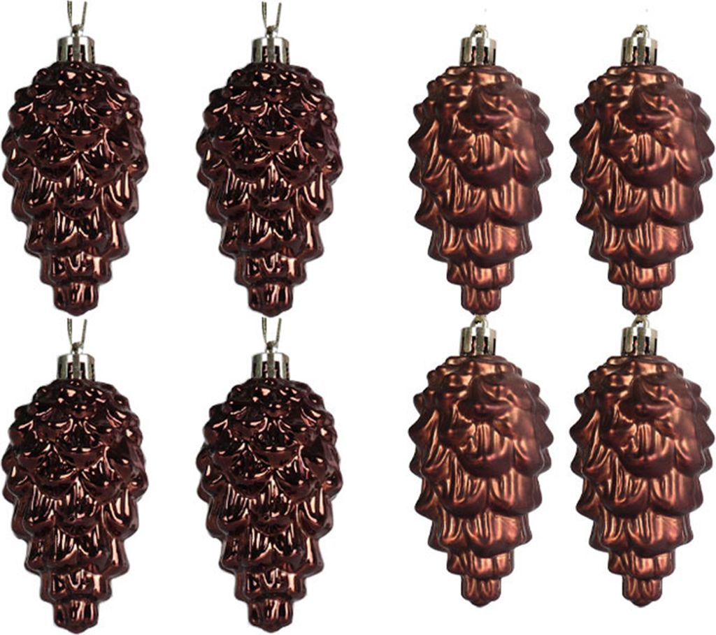 Tannenzapfen-Anhänger mit Umhängeband, funkelnde, helle Farbe, bruchsicher, Christbaumschmuck, Foto-Requisiten, Kaffee, 8 Stück