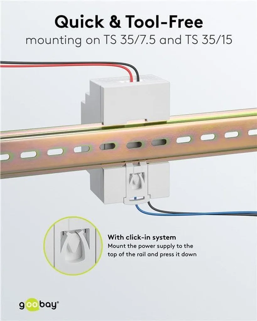 Bloc d'Alimentation 12V DC sur Rail DIN 54W pour Tableau Électrique