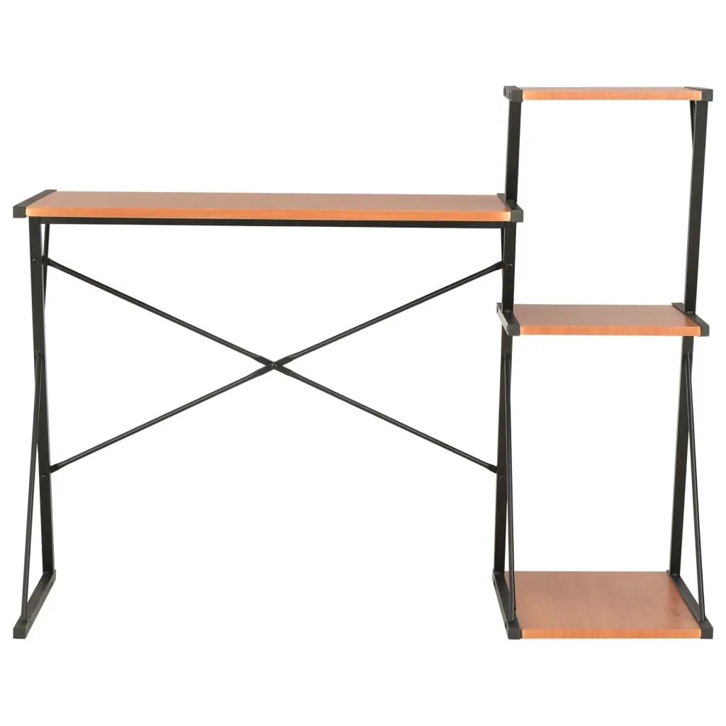 Bureau avec bibliothèque Noir et Marron 116x50x93 cm Lumarko Style Loft