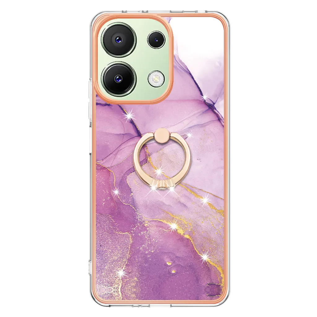 Custodia Luxury Marmo Viola Xiaomi Redmi Note 13 4G con Ring Stand - 3
