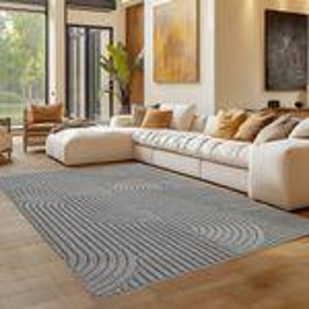 Bouclé Teppich Carpettex für Wohnzimmer Schlafzimmer Büro weich pflegeleicht strapazierfähig modern , Größe : 200 x 290 cm , Farbe : Silber-2
