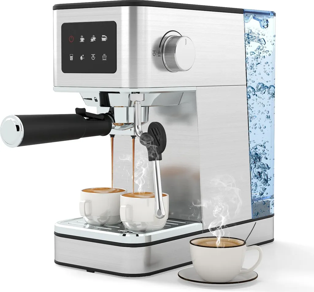 Machine à café espresso pour cappuccino maison avec mousseur à lait