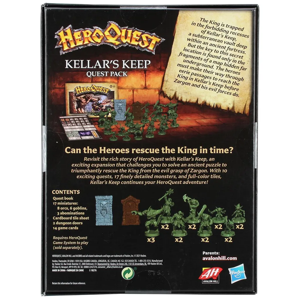 HeroQuest Kellars Keep : Extension avec 17 Figurines et 10 Quêtes Epic