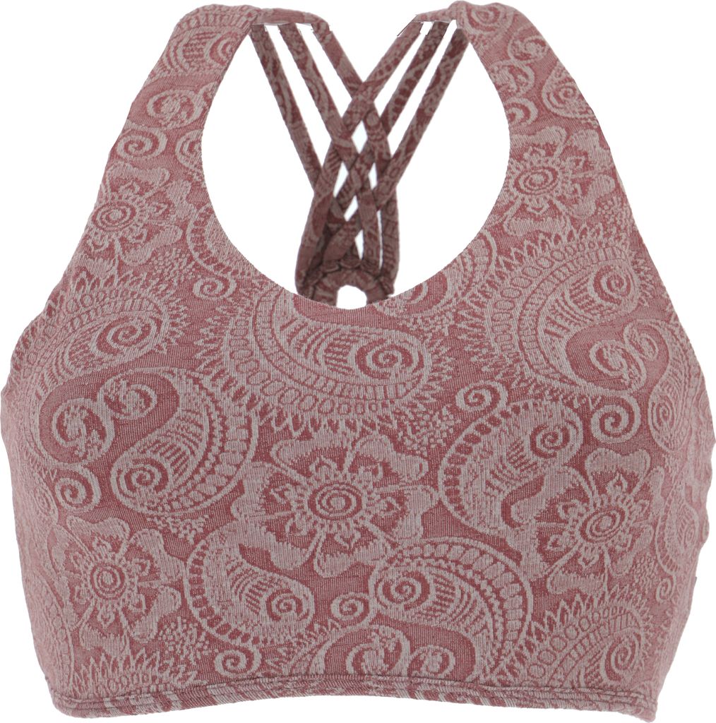 Bauchfeies Top, Bra Top, Yoga Top aus Baumwolle - Braun, Damen, Baumwolle(Bio),Elasthan, Größe: XL