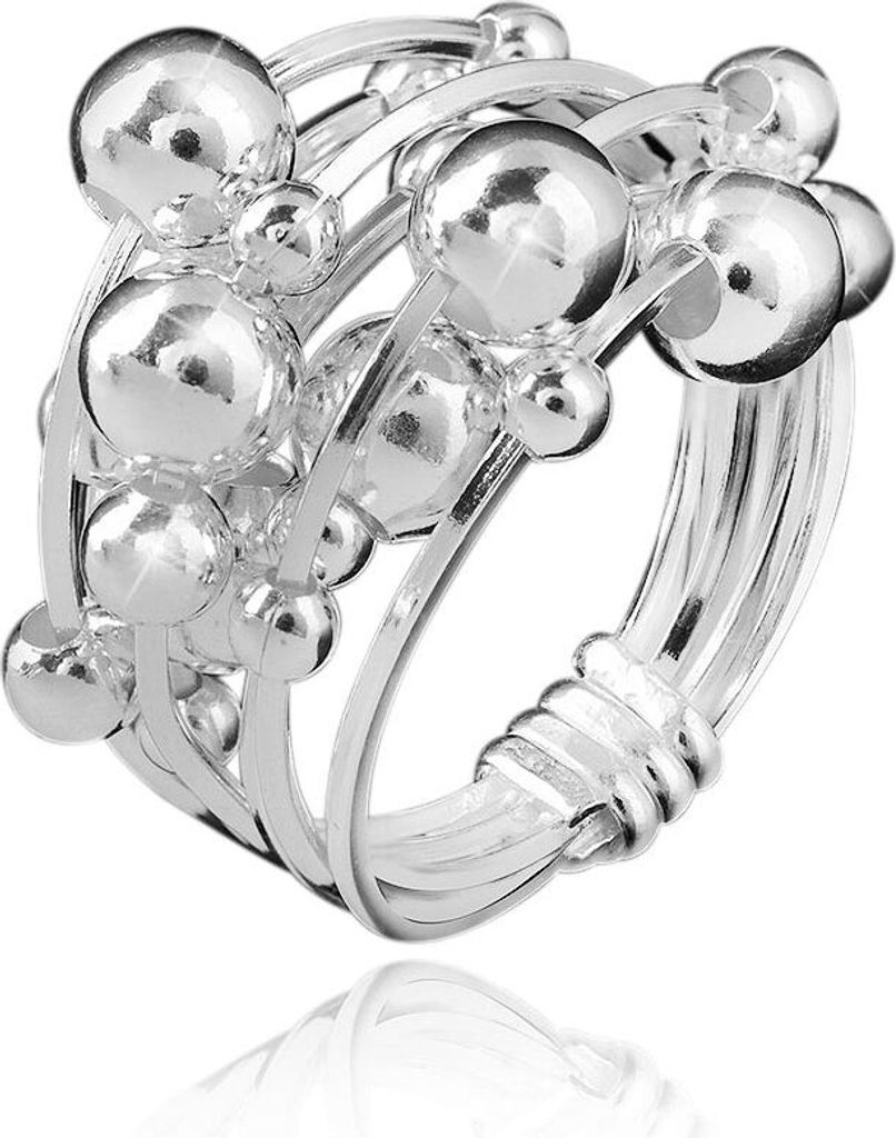 MATERIA Schmuck 925 Silber Ring Kugel 8,1g - Damen Ring Produktbild 