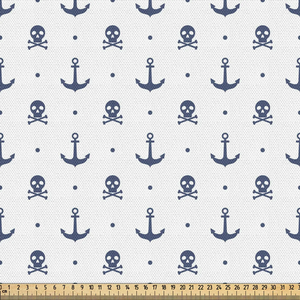 Tissu pour rideaux et décoration de pirate bleu marine 3m x 148cm au mètre