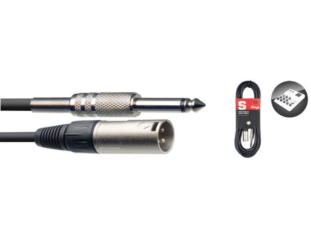 Stagg SAC3PXMDL Cavo Microfono Deluxe 3m | XLR Maschio a Jack 6.3mm