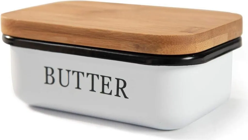 Burriera con coperchio in legno e coperchio in bambù, 250