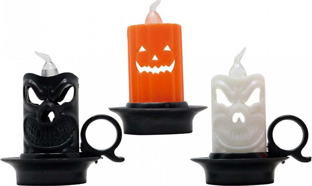 Halloween Mini Latern mit buntem Flackerlicht 7cm