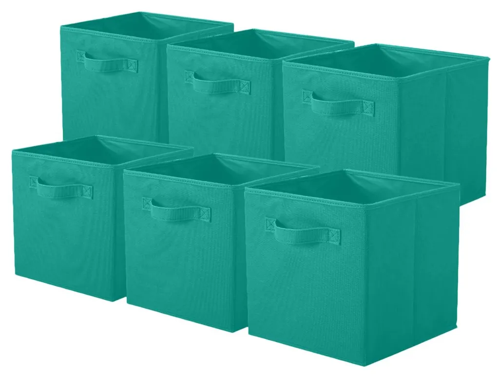 Boîtes de rangement pliables lot de 6 avec poignées renforcées en tissu