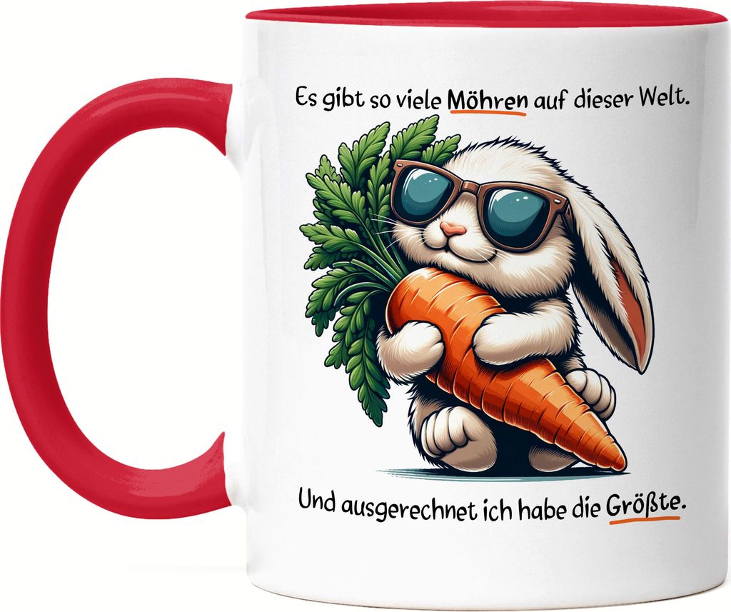 Es gibt so viele Möhren Hase Tasse Rot Ironisch Mann Beziehung Geschenk
