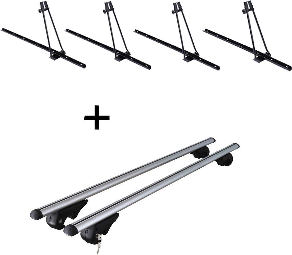 4x Fahrradträger ORION + Dachträger Rio 120 kompatibel mit für Skoda Fabia Kombi 5J 07-14