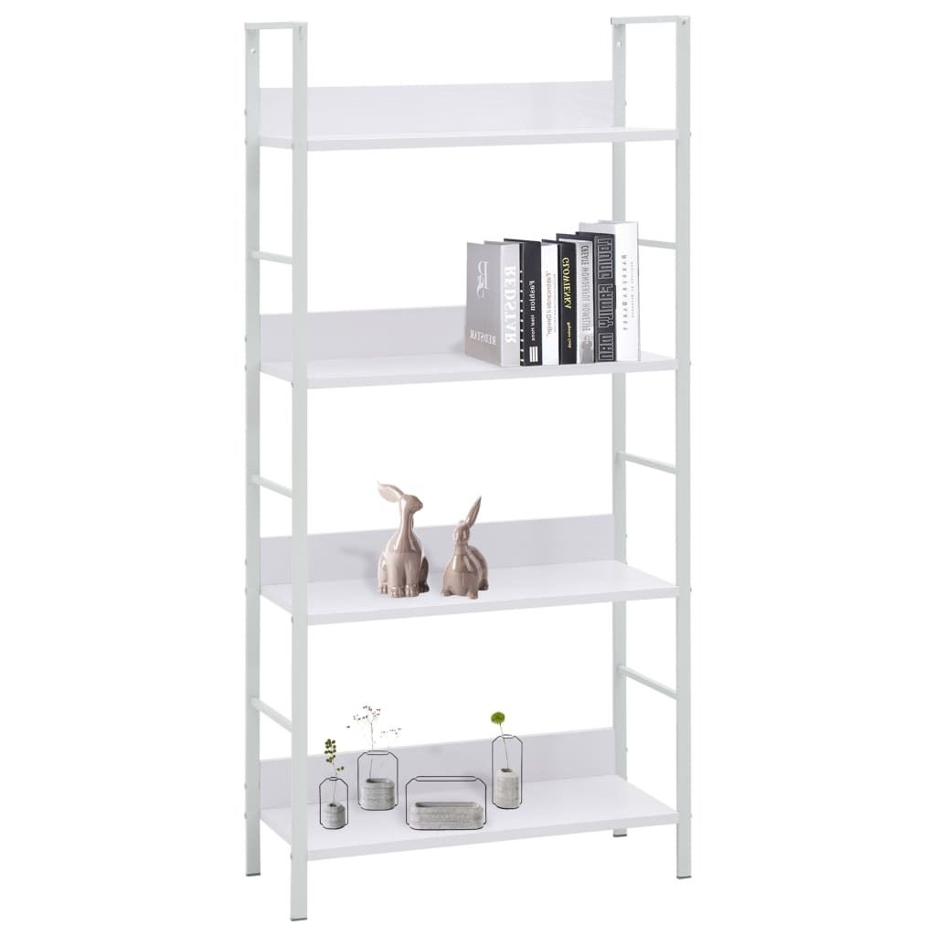vidaXL Bibliothèque avec 4 étagères blanc 60×27,6×124,5 cm Image du produit 