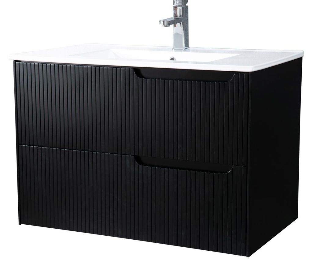 Lykke Waschtisch mit Unterschrank Polar Deluxe 80x46x55cm, schwarz