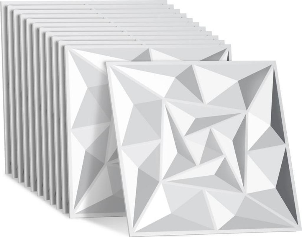 TolleTour 12pcs 3D Paneele Wandpaneele Polyvinylchlorid PVC – Verkleidung für Wand & Decke – 30x30 cm (0,9 m²) – Leicht, Flexibel & Einfach...