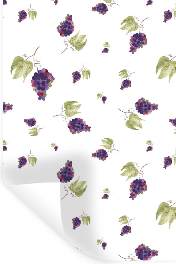 MuchoWow Wandtattoo Wandsticker Wandaufkleber Weintrauben - Blätter - Schablonen 40x60 cm Selbstklebend und Repositionierbar - Wierderverwendbar...