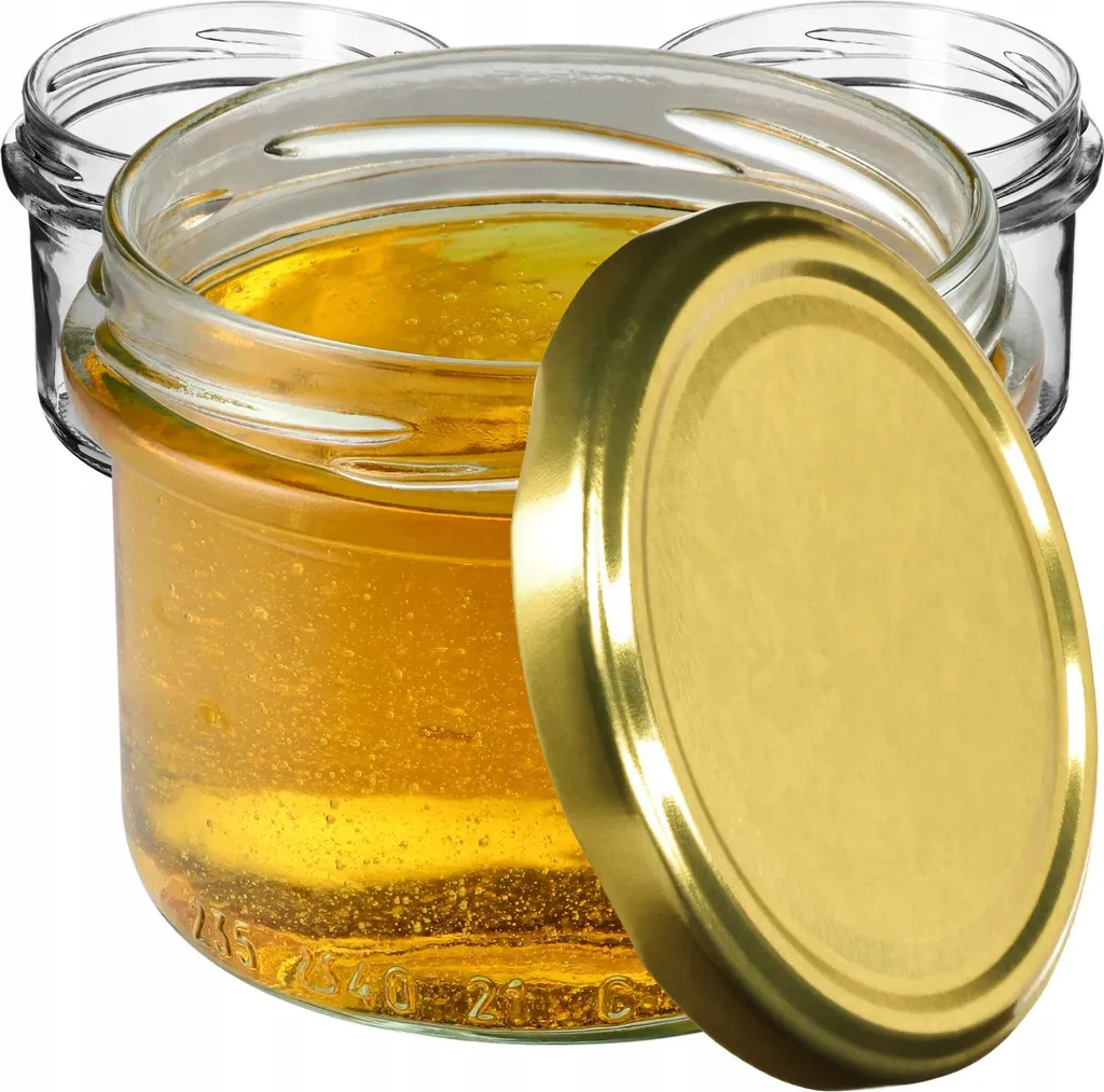 KADAX Barattoli Conserve 235ml Tartu con Coperchio Oro - Set 50 Pezzi