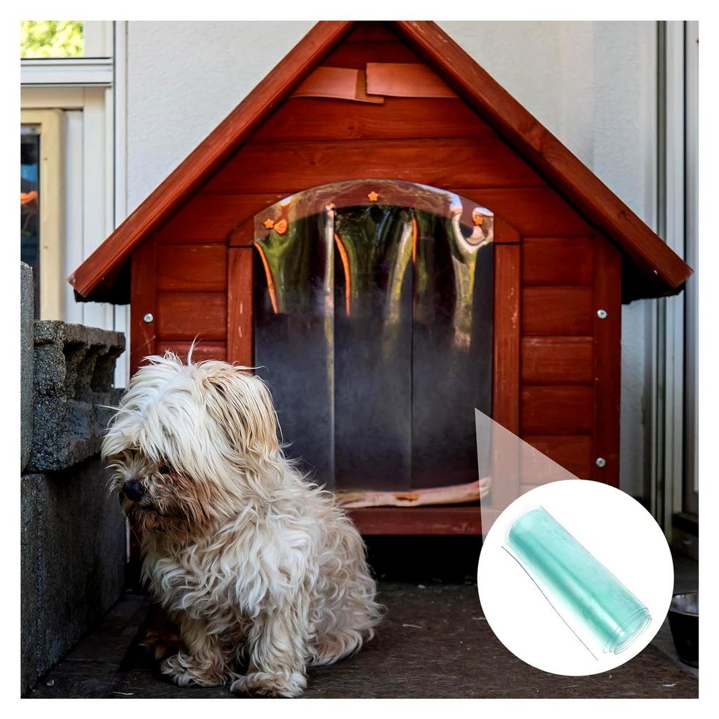 Transparente Vinyl-Türklappe für Hundehütten - Zuschneidbare Ersatzstreifen mit sicherer Zugangskontrolle für Haustiere