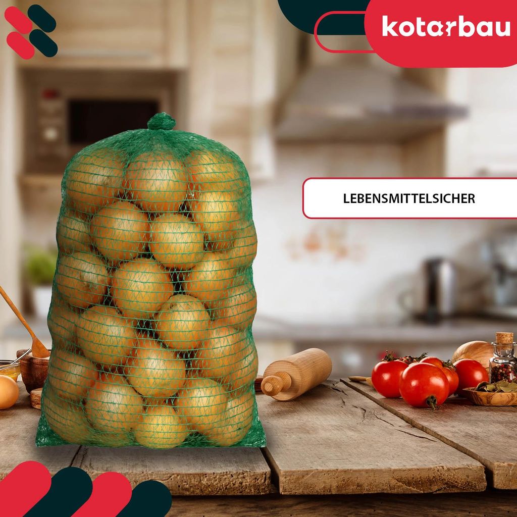 Lot De 50 Sacs Filet Raschel Orange - 50x80 Cm, Capacité 25 Kg, Pour Pommes De Terre, Oignons, Légumes