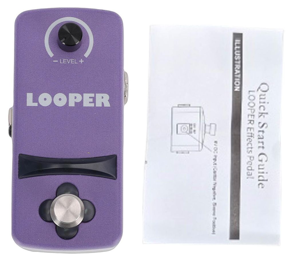 Mini-Gitarren-Looper-Pedal mit Einzelschalter, 12-Minuten-Aufnahmefunktion, intelligenter Speicherfunktion und Wiedergabefunktion. Stromversorgung ...