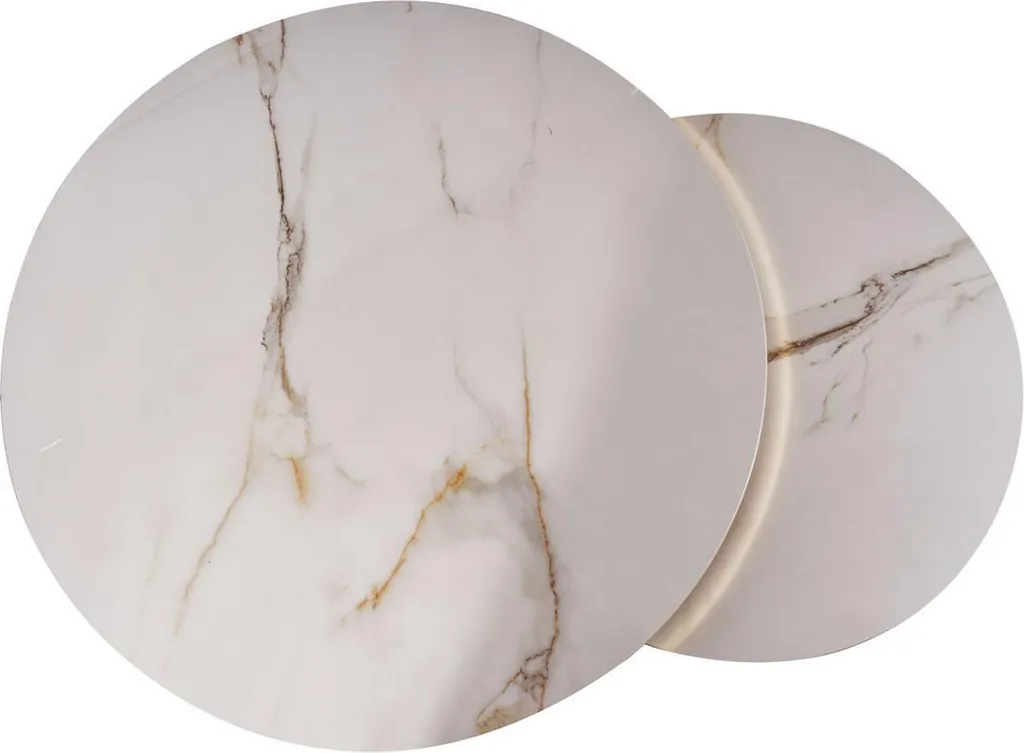 Table basse blanche et dorée JONES 80 avec finitions de qualité - 4
