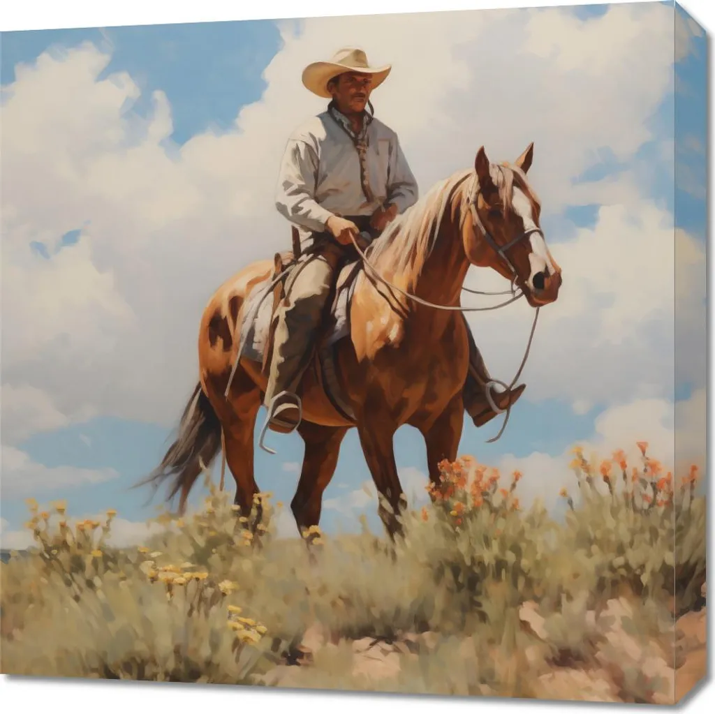 Quadro West 60x60 cm - Stampa su Tela Canvas con Telaio in Legno