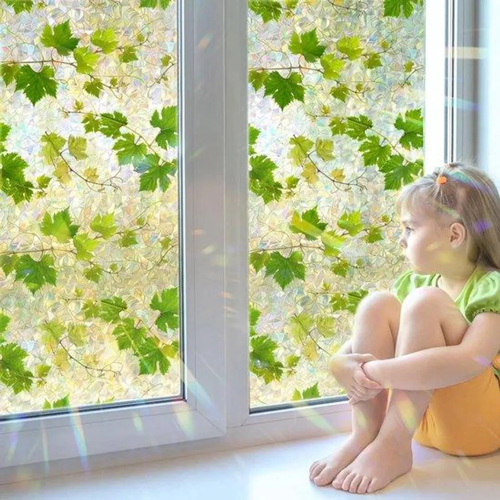 Film autocollant vert motif plantes d'été pour cadres 40 x 200 cm